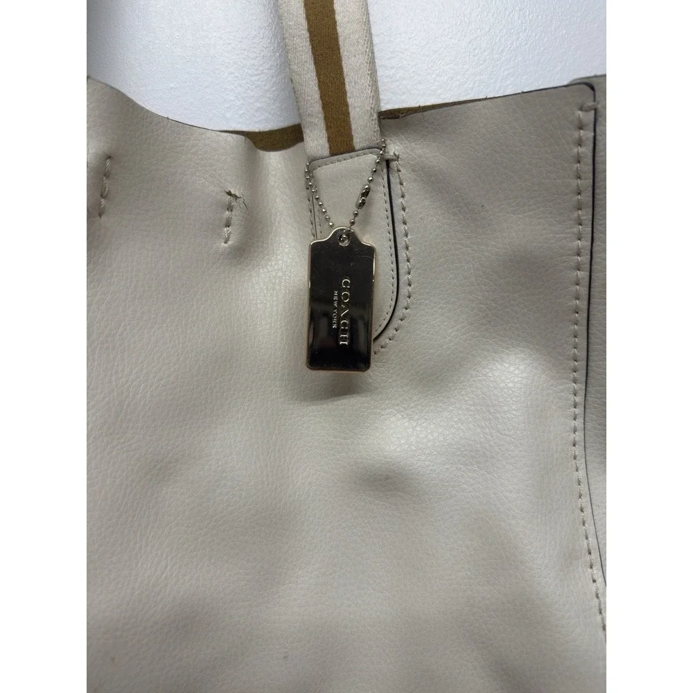 Coach F58660 Soft Chalk Pebble Leather Derby‎ Tote $298 MSRP #12